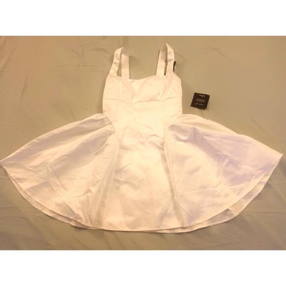 Lulus White Fit & Flare Dress XS NWT Sleeveless Square Neck Party Cocktail - Picture 1 of 6